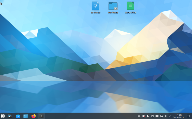 raccourcis sur le bureau
