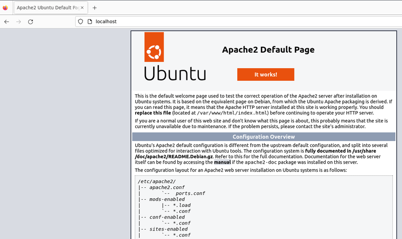 Apache est installé