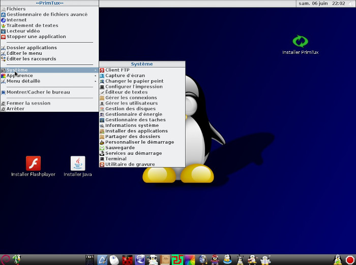 Menu Primtux