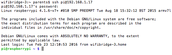 Raspberry connexion ssh