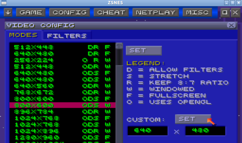 SNES - parametrage video