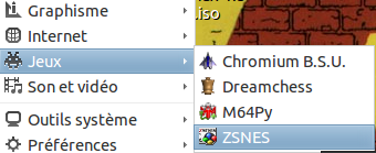 SNES - menu jeux