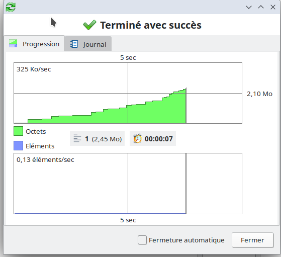 synchronisation terminée