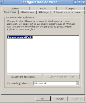 WineCFG Applications