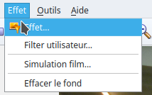 menu effets
