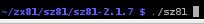 ZX81 sous Linux -lancemen de sz81
